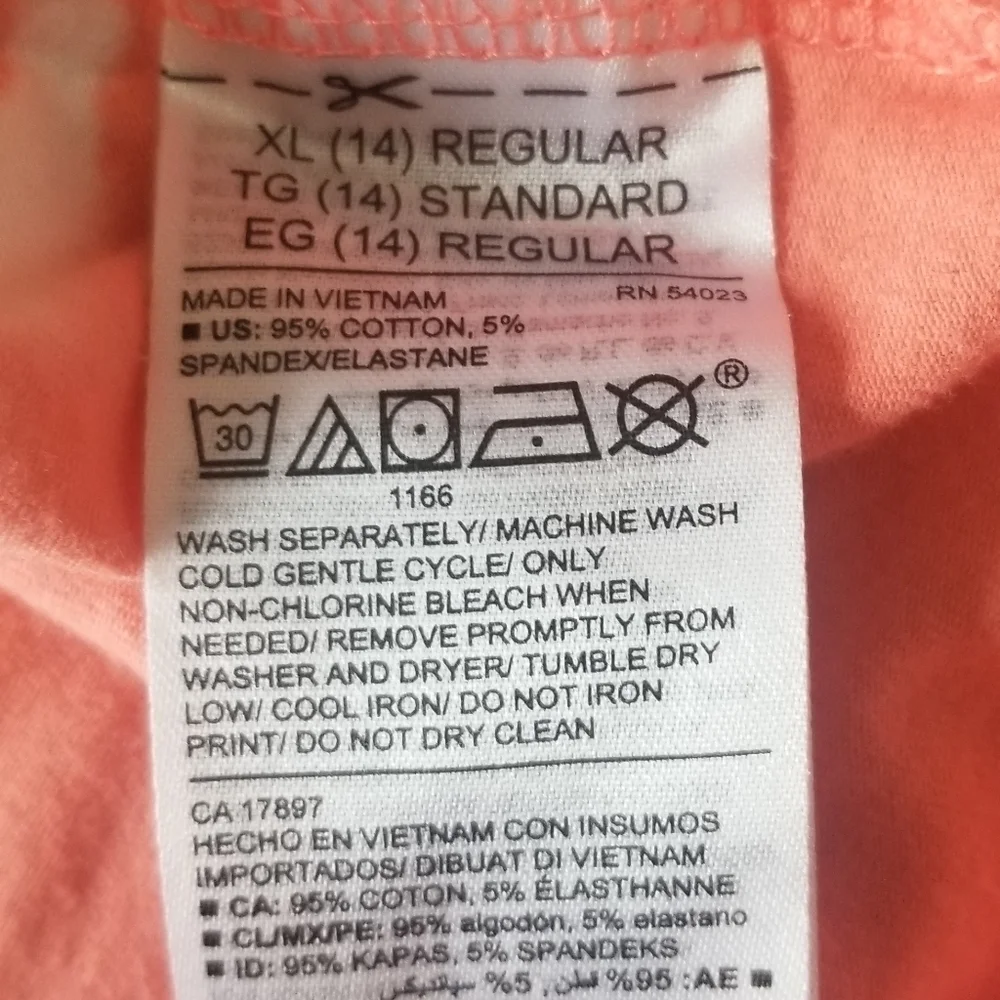 Old Navy Tie Dye Pink and White Wash Racerback Tank Top. Size 14 XL Fitted Kids.